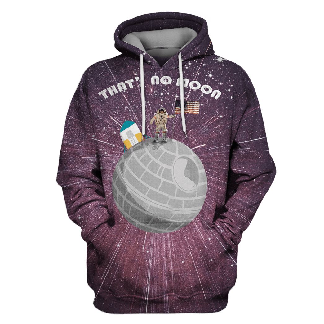 Astronaut That's No Moon OuterSpace Custom T-shirt - Hoodies Apparel GH110413 3D Custom Fleece Hoodies Hoodie S 