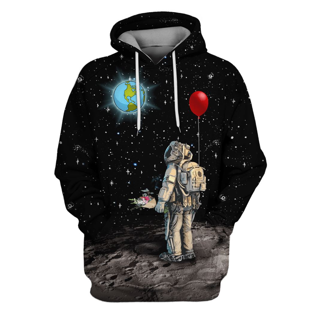 Astronaut with love in the space Custom T-shirt - Hoodies Apparel HD-GH110357 3D Custom Fleece Hoodies Hoodie S 