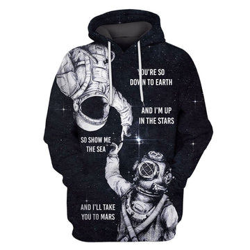 Gearhumans Astronaut You Are So Down To Earth Custom T-shirt - Hoodies Apparel