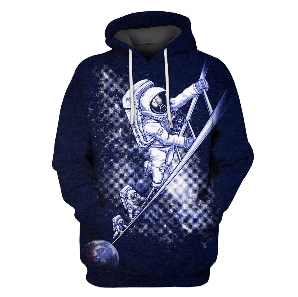 Astronauts Climbing Up Space Custom T-shirt - Hoodies Apparel GH110273 3D Custom Fleece Hoodies Hoodie S 