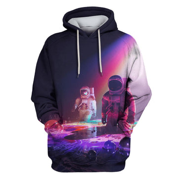 Astronauts Jumping Into The Light Custom T-shirt - Hoodies Apparel HD-GH110526 3D Custom Fleece Hoodies Hoodie S 
