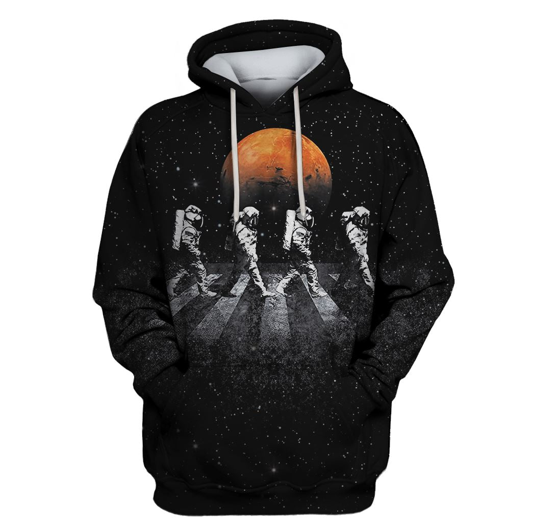 Astronauts Walking In Out Space Custom T-shirt - Hoodies Apparel HD-GH110495 3D Custom Fleece Hoodies Hoodie S 