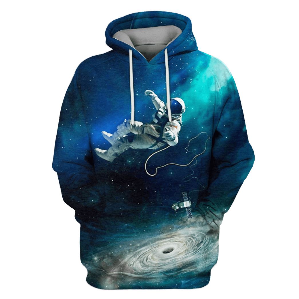 Astronut Floating Away Into Space Custom T-shirt - Hoodies Apparel HD-GH110258 3D Custom Fleece Hoodies Hoodie S 