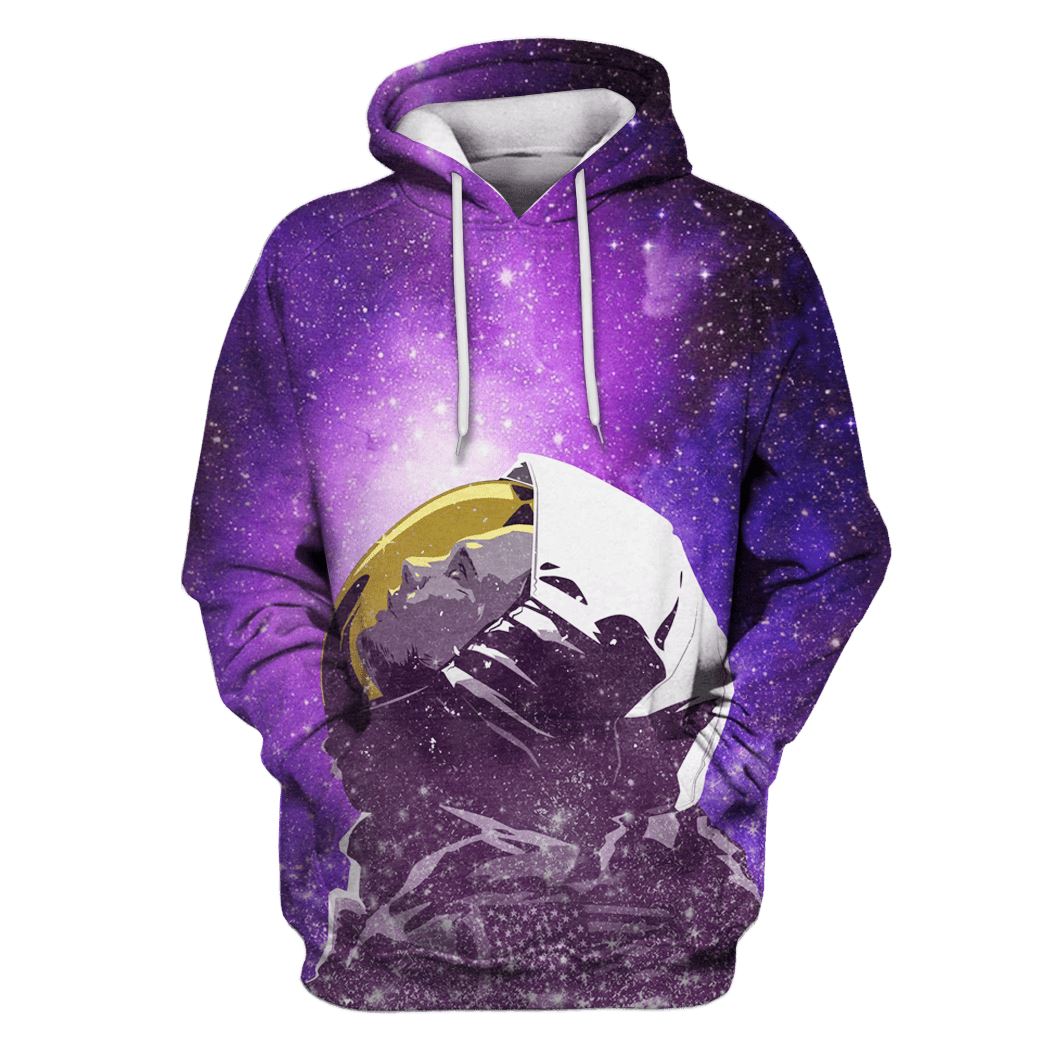 Astronut Looking Up Galaxy Custom T-shirt - Hoodies Apparel GH110346 3D Custom Fleece Hoodies Hoodie S 