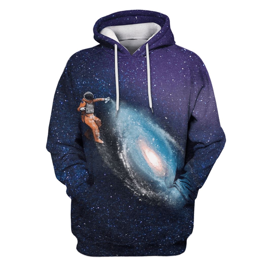 Astronut Painting Galaxy Custom T-shirt - Hoodies Apparel GH110294 3D Custom Fleece Hoodies Hoodie S 