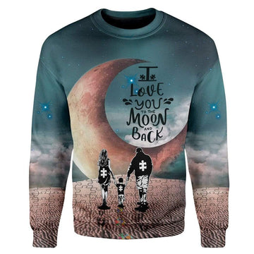 Gearhumans Autism I Love You To The Moon And Back Custom T-Shirts Hoodies Apparel
