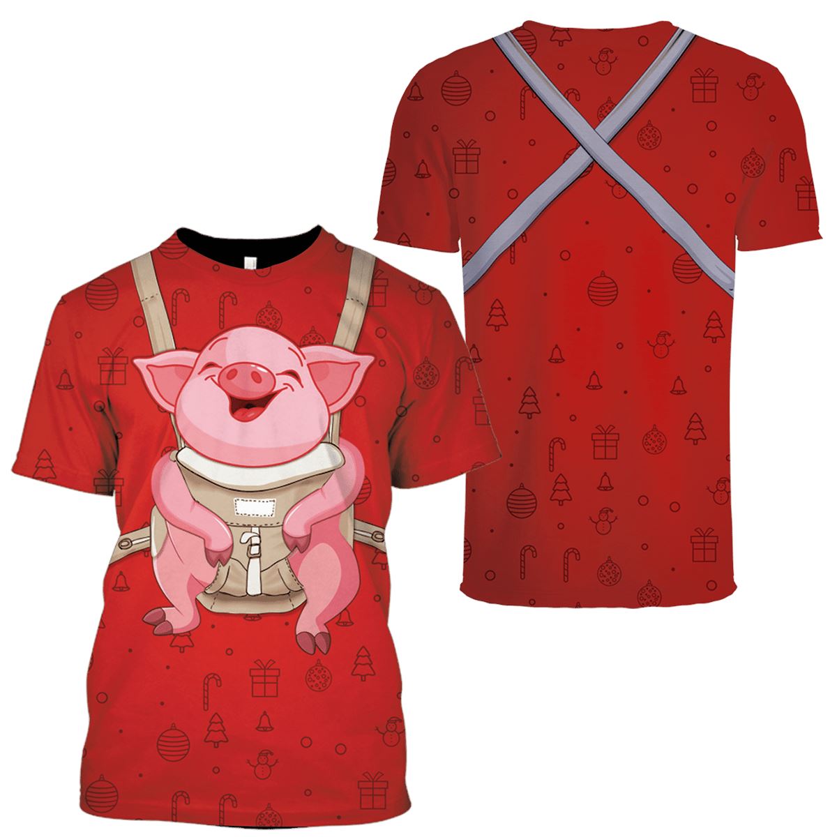 Baby Pig On Christmas Custom T-shirt - Hoodies Apparel HD-PET110213 3D Custom Fleece Hoodies 