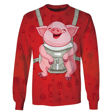 Gearhumans Baby Pig On Christmas Custom T-shirt - Hoodies Apparel