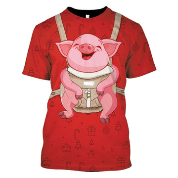 Baby Pig On Christmas Custom T-shirt - Hoodies Apparel HD-PET110213 3D Custom Fleece Hoodies T-Shirt S 