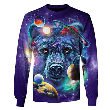 Gearhumans Bear and Universe Custom T-shirt - Hoodies Apparel