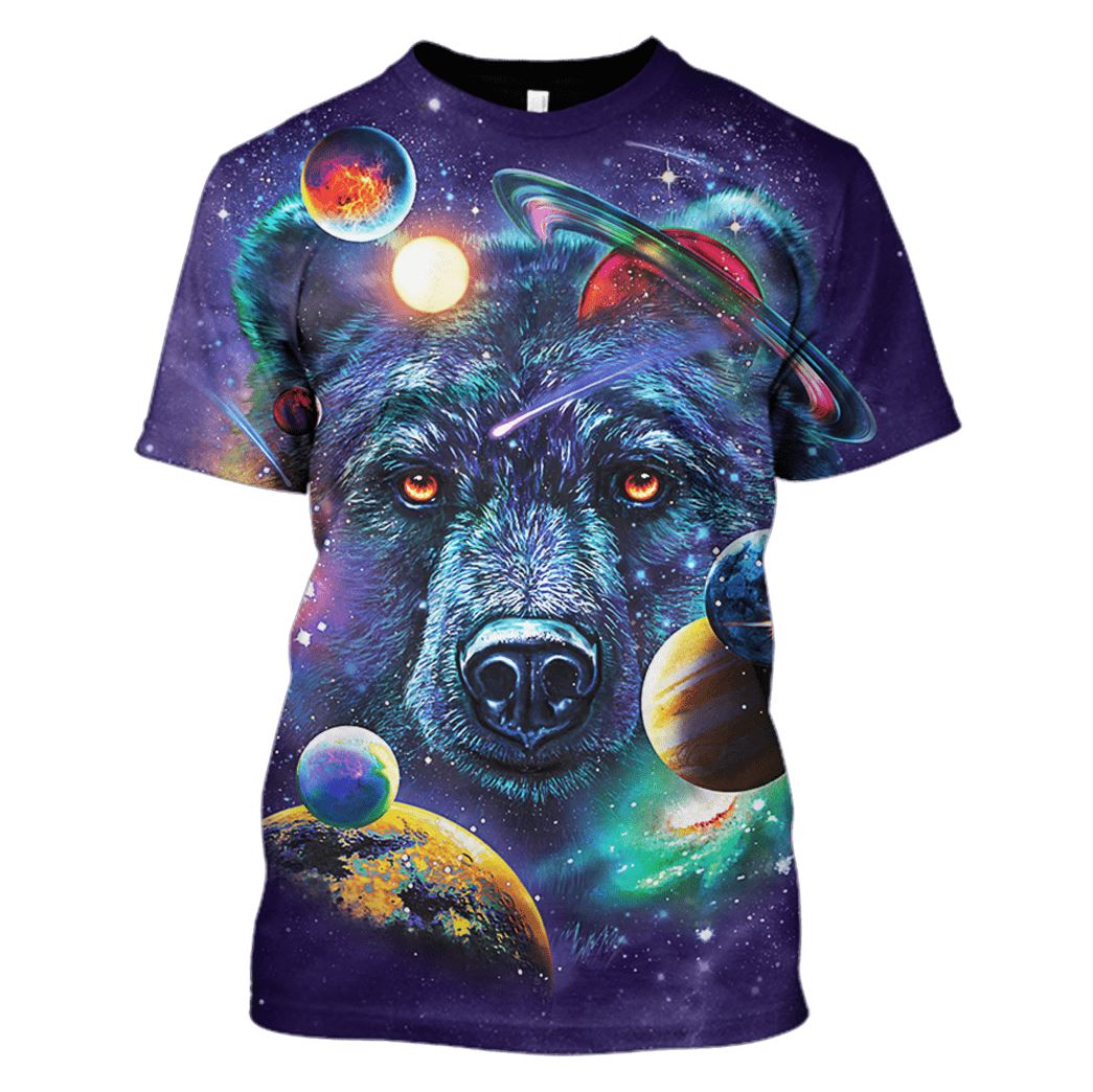 Bear and Universe Custom T-shirt - Hoodies Apparel GH110402 3D Custom Fleece Hoodies T-Shirt S 