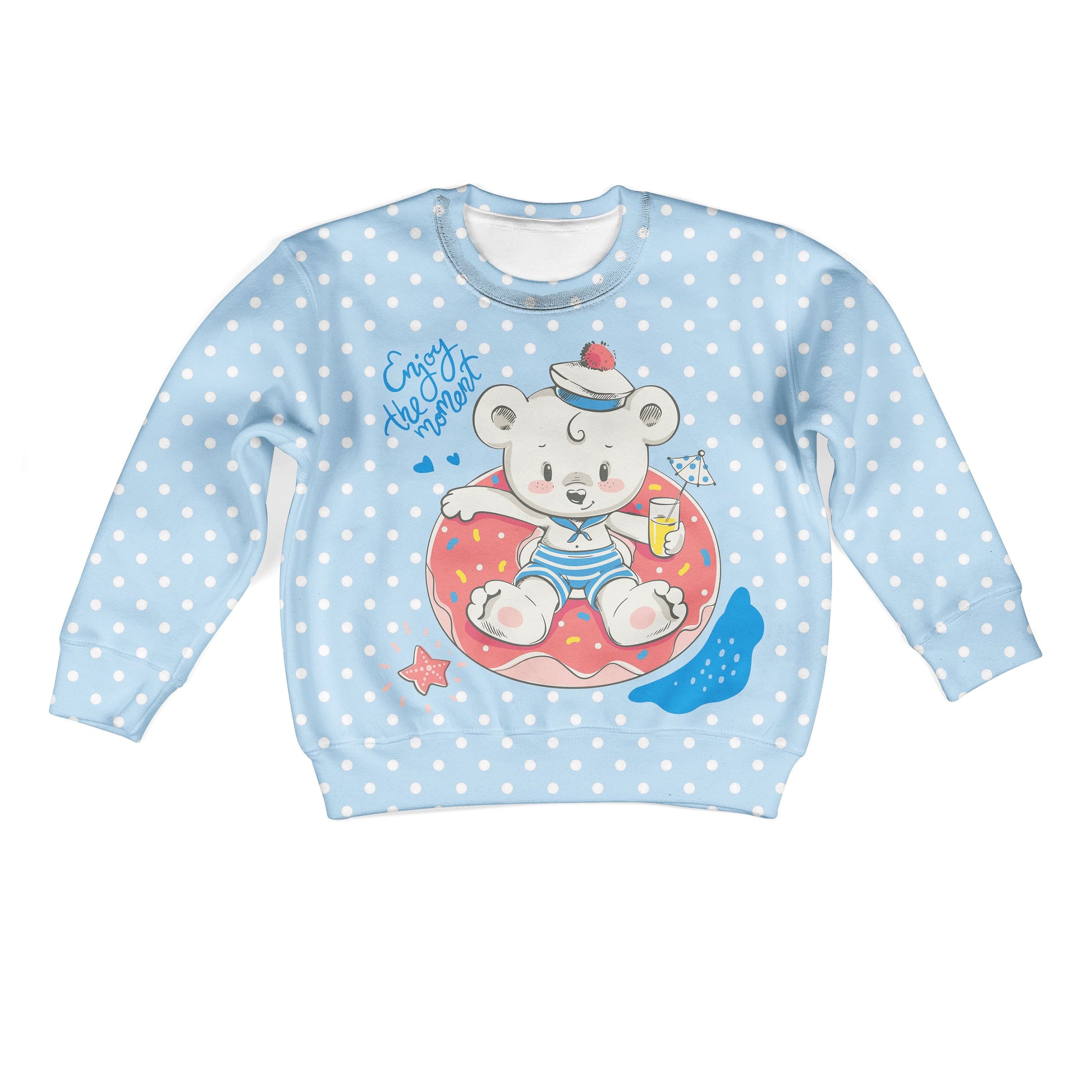 Bear enjoys the moment Kid Custom Hoodies T-shirt Apparel HD-PET110271K kid 3D apparel Kid Sweatshirt S/6-8 