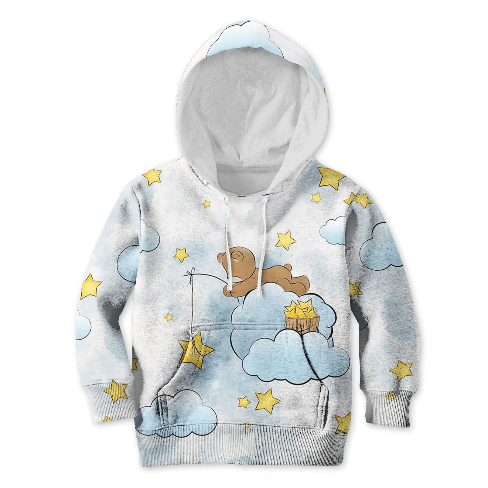 Bear Fishing Stars From The Sky Custom Hoodies T-shirt Apparel HD-PET110371K kid 3D apparel Kid Hoodie S/6-8 
