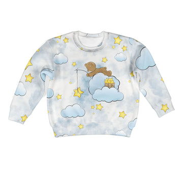 Bear Fishing Stars From The Sky Custom Hoodies T-shirt Apparel HD-PET110371K kid 3D apparel Kid Sweatshirt S/6-8 
