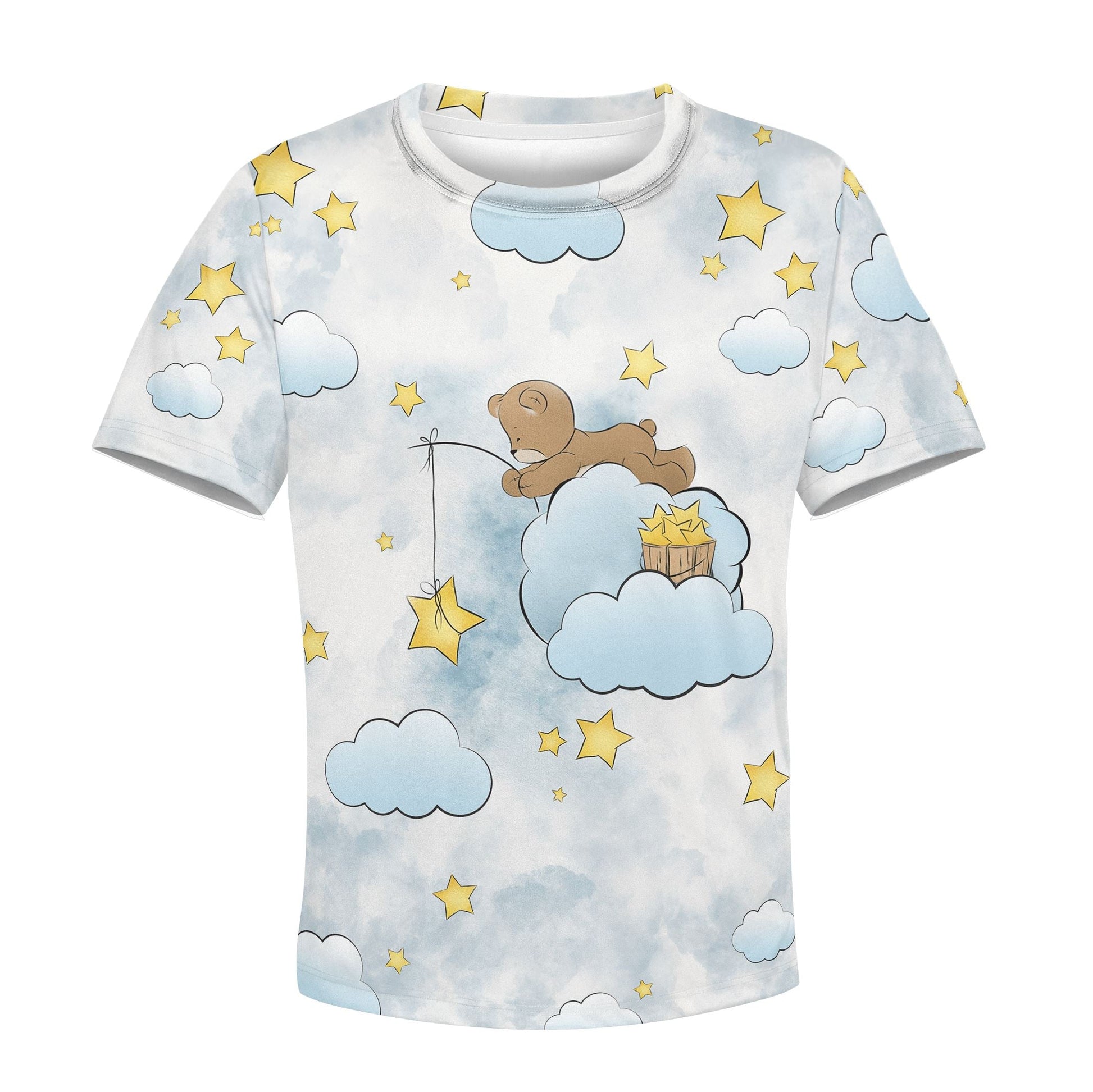 Bear Fishing Stars From The Sky Custom Hoodies T-shirt Apparel HD-PET110371K kid 3D apparel Kid T-Shirt XS 