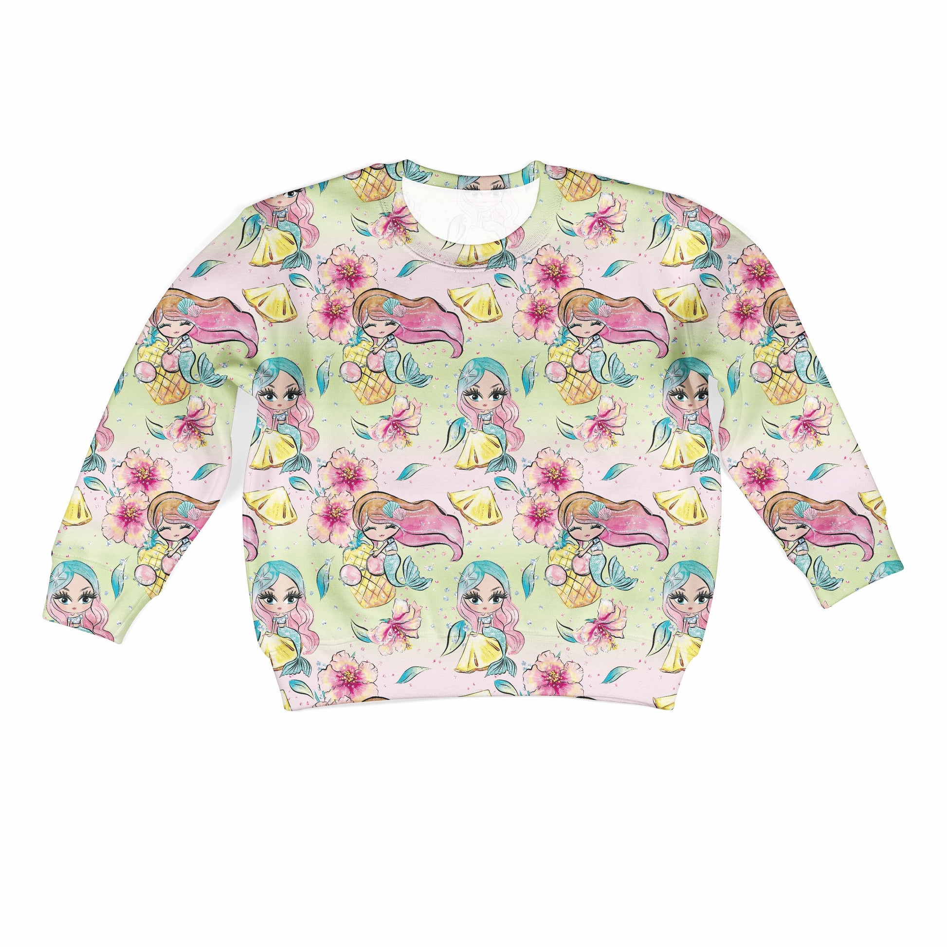 Beautiful Mermaid Princess Custom Hoodies T-shirt Apparel HD-PET110353K kid 3D apparel Kid Sweatshirt S/6-8 