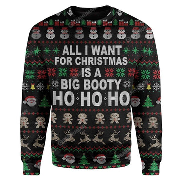 Gearhumans Big Booty Hoe Ho Ho Ho Custom Sweater Apparel