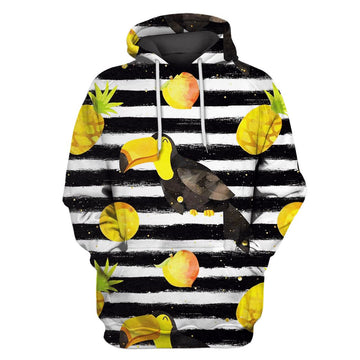 Gearhumans Bird with lemons and pineapple Custom T-shirt - Hoodies Apparel