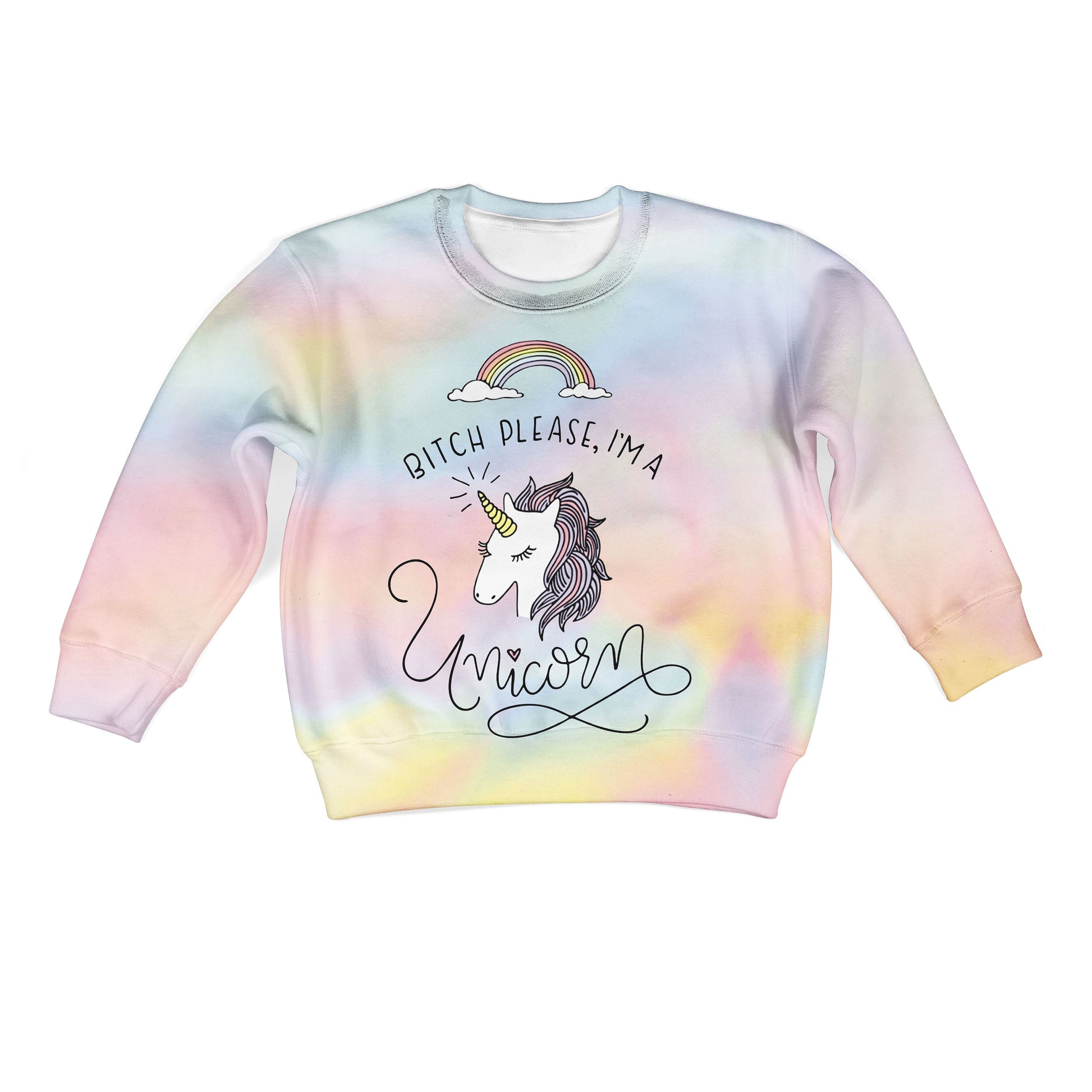 Bitch Please, I'm A Unicorn Custom Hoodies T-shirt Apparel HD-UNI110109K kid 3D apparel Kid Sweatshirt S/6-8 