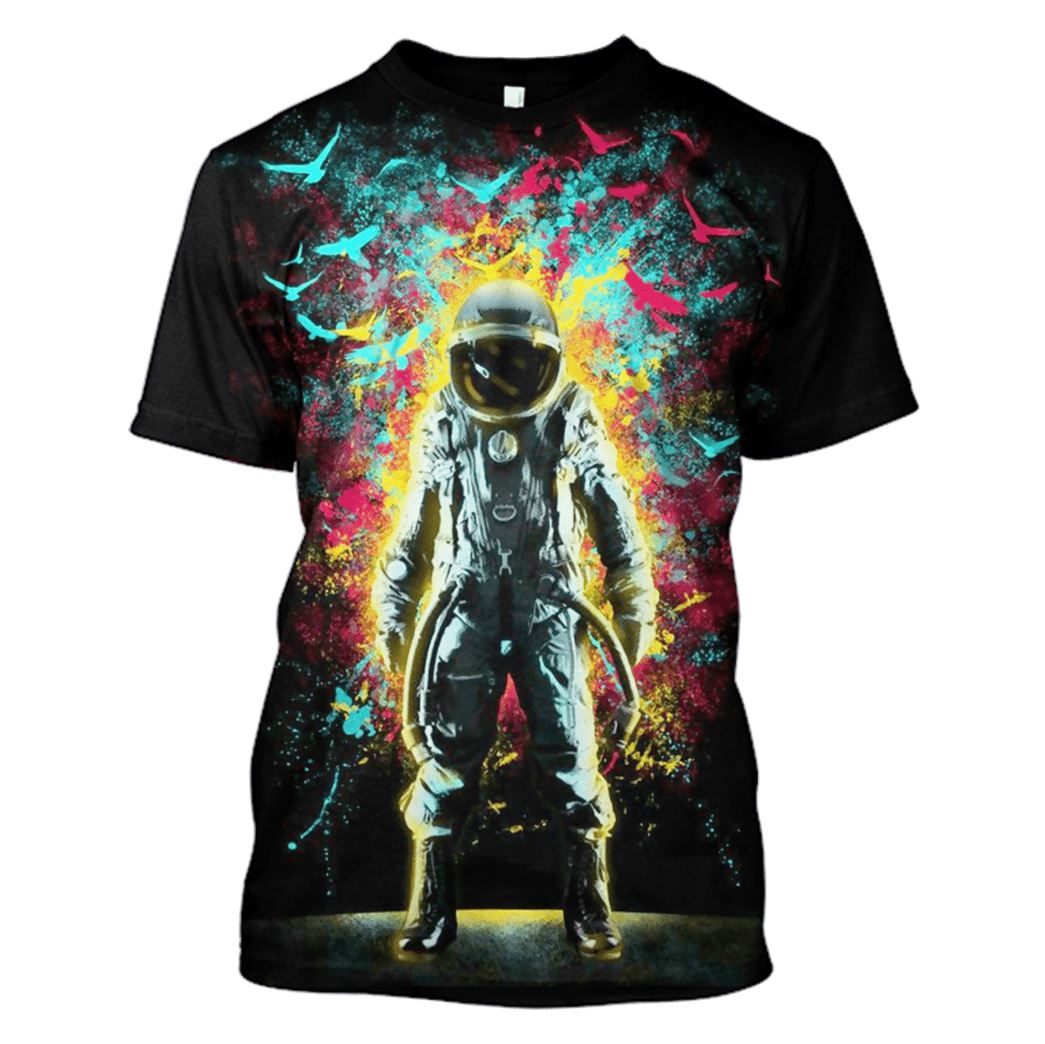 Black Astronaut in the space Custom T-shirt - Hoodies Apparel HD-GH110341 3D Custom Fleece Hoodies T-Shirt S 