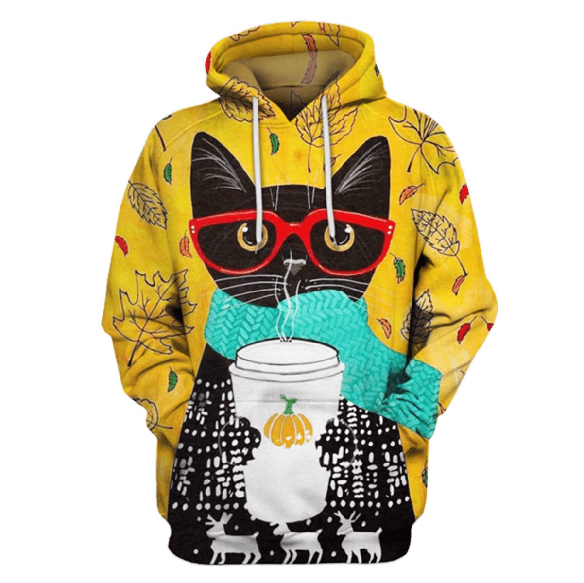 Black Cat Hoodies - T-Shirt Apparel HL101116 3D Custom Fleece Hoodies Hoodie S 