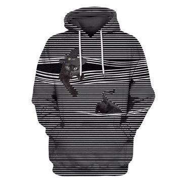 Black cat Hoodies - T-Shirts Apparel PET101115 3D Custom Fleece Hoodies Hoodie S 