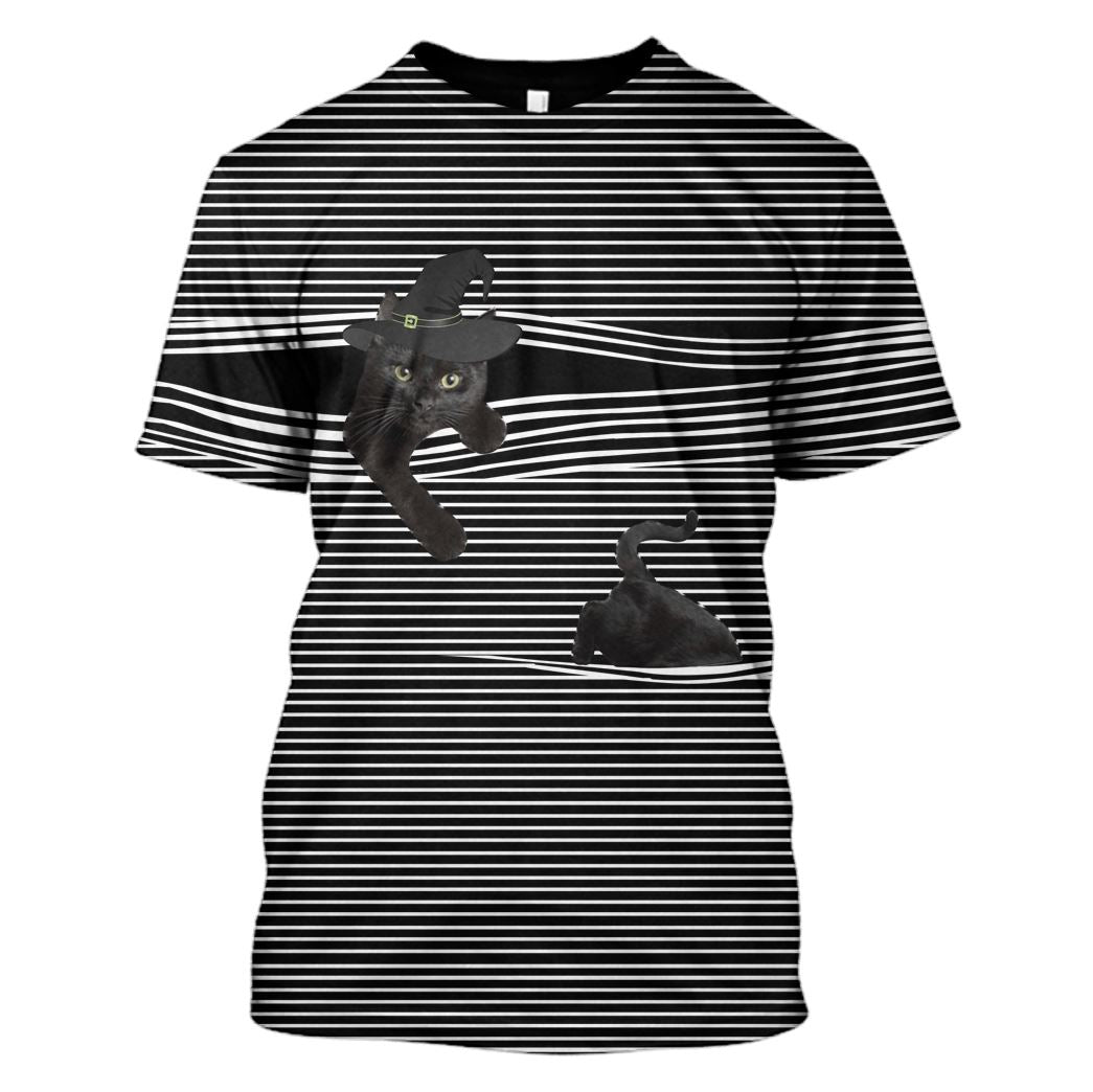 Black cat Hoodies - T-Shirts Apparel PET101115 3D Custom Fleece Hoodies T-Shirt S 