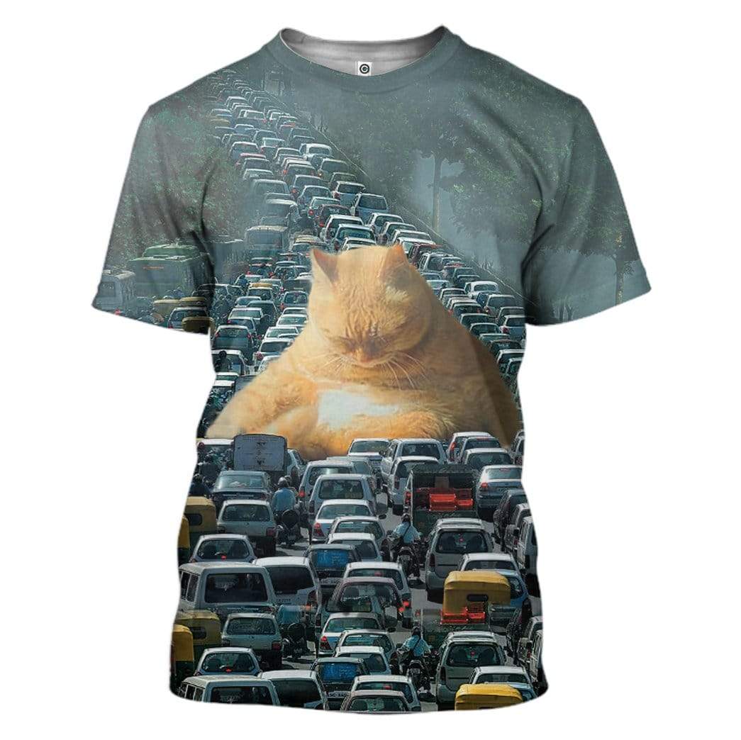 Blursed Roadblock Cat Custom T-Shirts Hoodies Apparel CT-AT3001204 3D Custom Fleece Hoodies T-Shirt S 