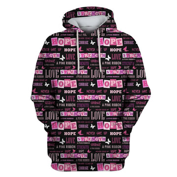 Breast Cancer Awareness Custom T-shirt - Hoodies Apparel HD-CC101100 3D Custom Fleece Hoodies Hoodie S 