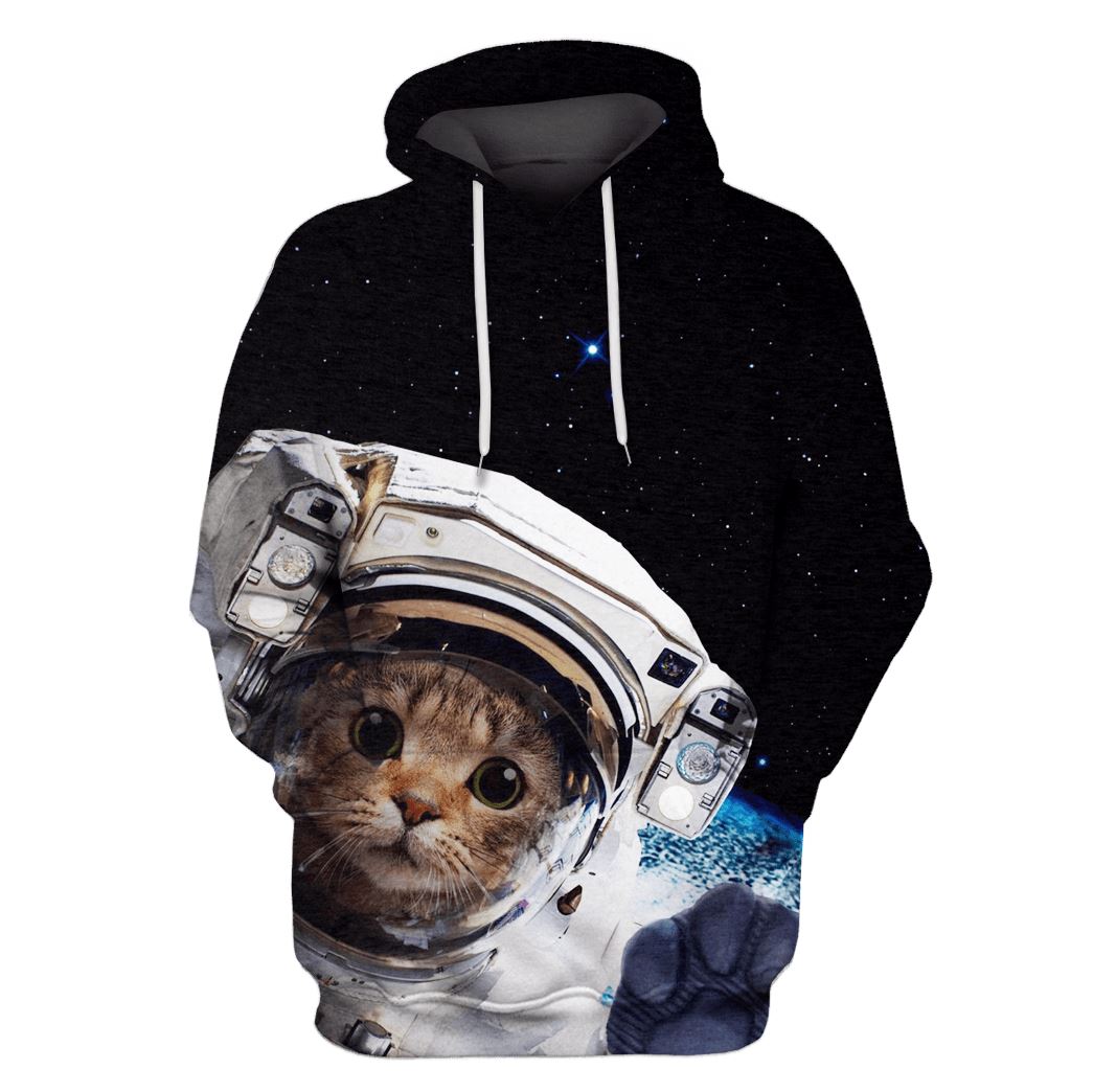 Cat Astronaut T-Shirts - Zip Hoodies Apparel GH110144 3D Custom Fleece Hoodies Hoodie S 