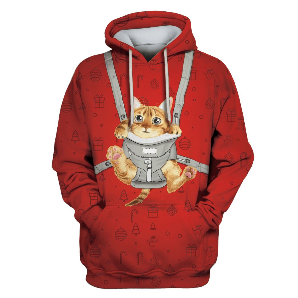 CAT MERRY CHRISTMAS Custom T-shirt - Hoodies Apparel HD-PET110250 3D Custom Fleece Hoodies Hoodie S 