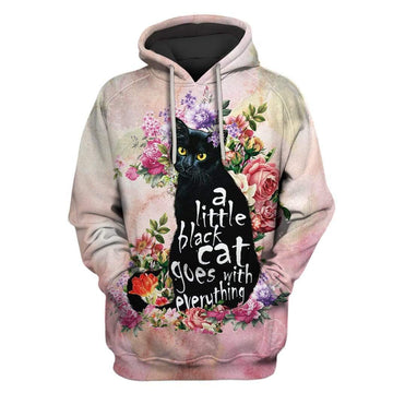 Gearhumans Cat with flowers Custom T-shirt - Hoodies Apparel