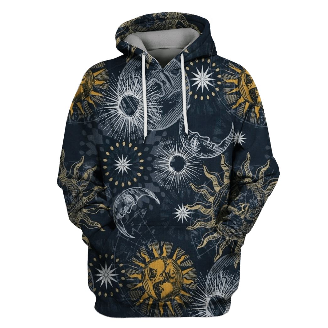 Celestial Sun Moon And Stars T-Shirts - Zip Hoodies Apparel GH110230 3D Custom Fleece Hoodies Hoodie S 