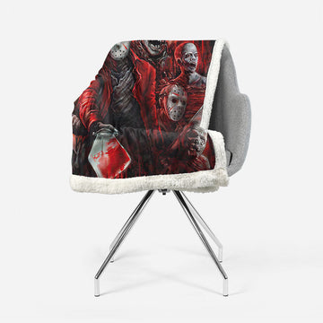 Gearhumans 3D Halloween Horror Movie Murderer Blood Rain Custom Blanket