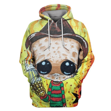Chibi of Freddy Krueger Hoodies - T-Shirts - Zip Hoodies Apparel MV110203 3D Custom Fleece Hoodies Hoodie S 