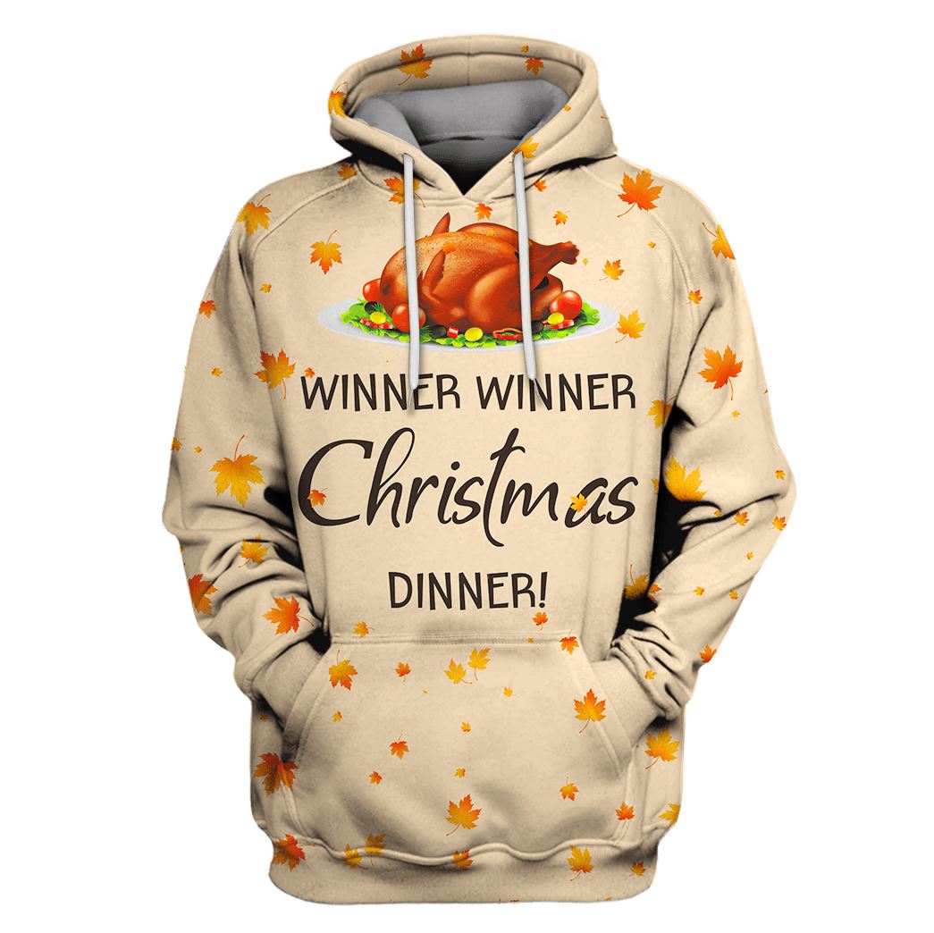 Christmas Dinner Custom T-shirt - Hoodies Apparel HD-GAM101115 3D Custom Fleece Hoodies Hoodie S 