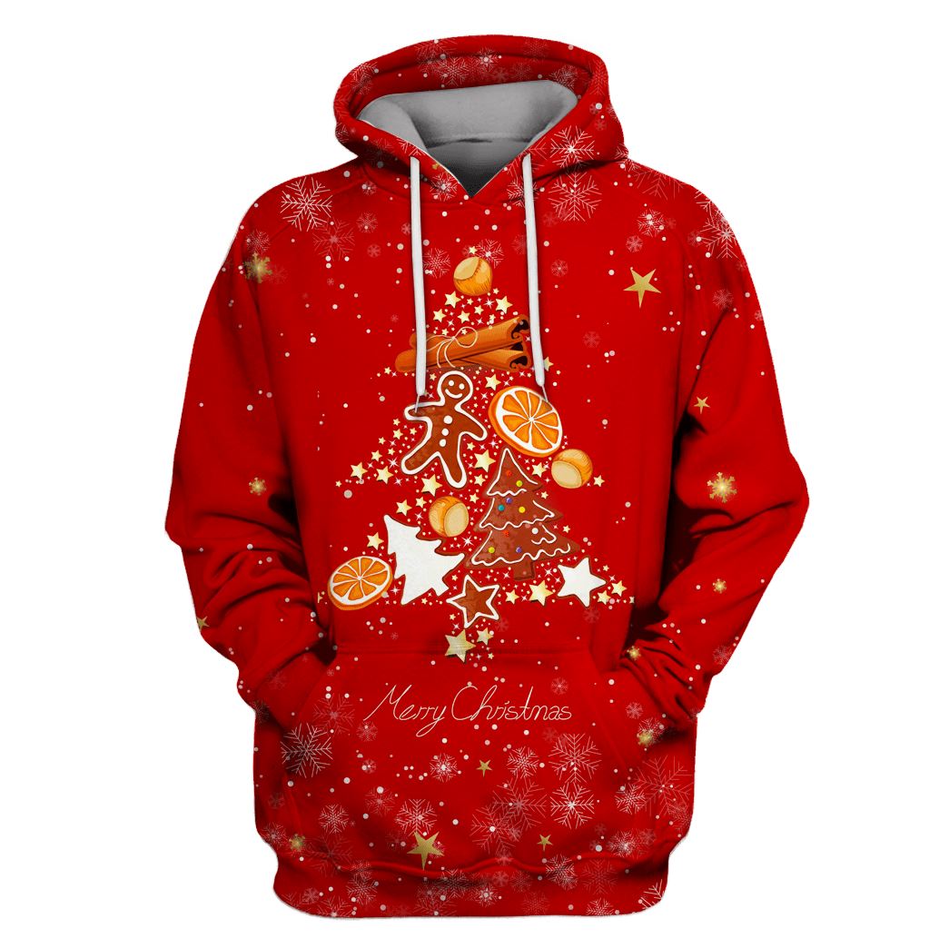 Christmas Food Tree Custom T-shirt - Hoodies Apparel NL110104 3D Custom Fleece Hoodies Hoodie S 