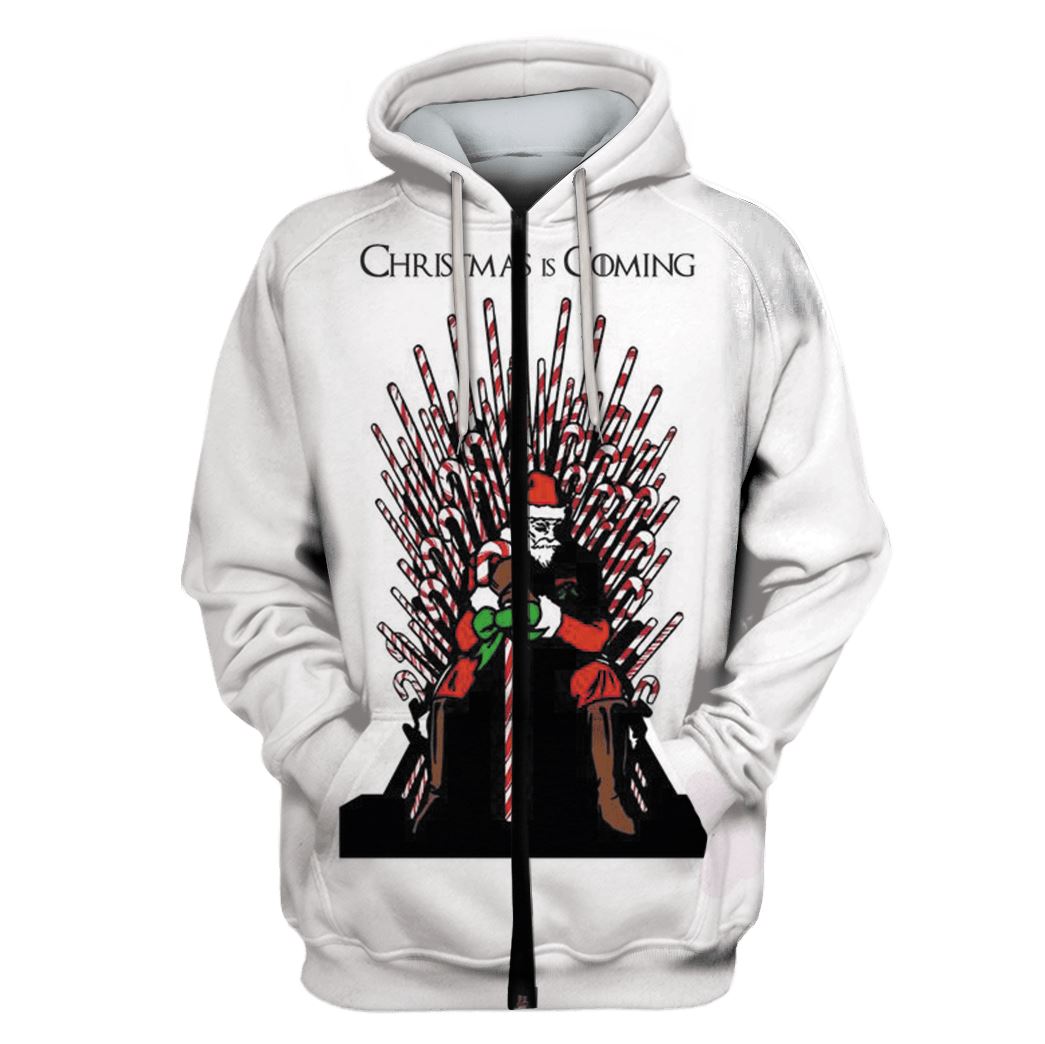 Christmas is coming Custom T-shirt - Hoodies Apparel HD-MV110671 3D Custom Fleece Hoodies Zip Hoodie S 