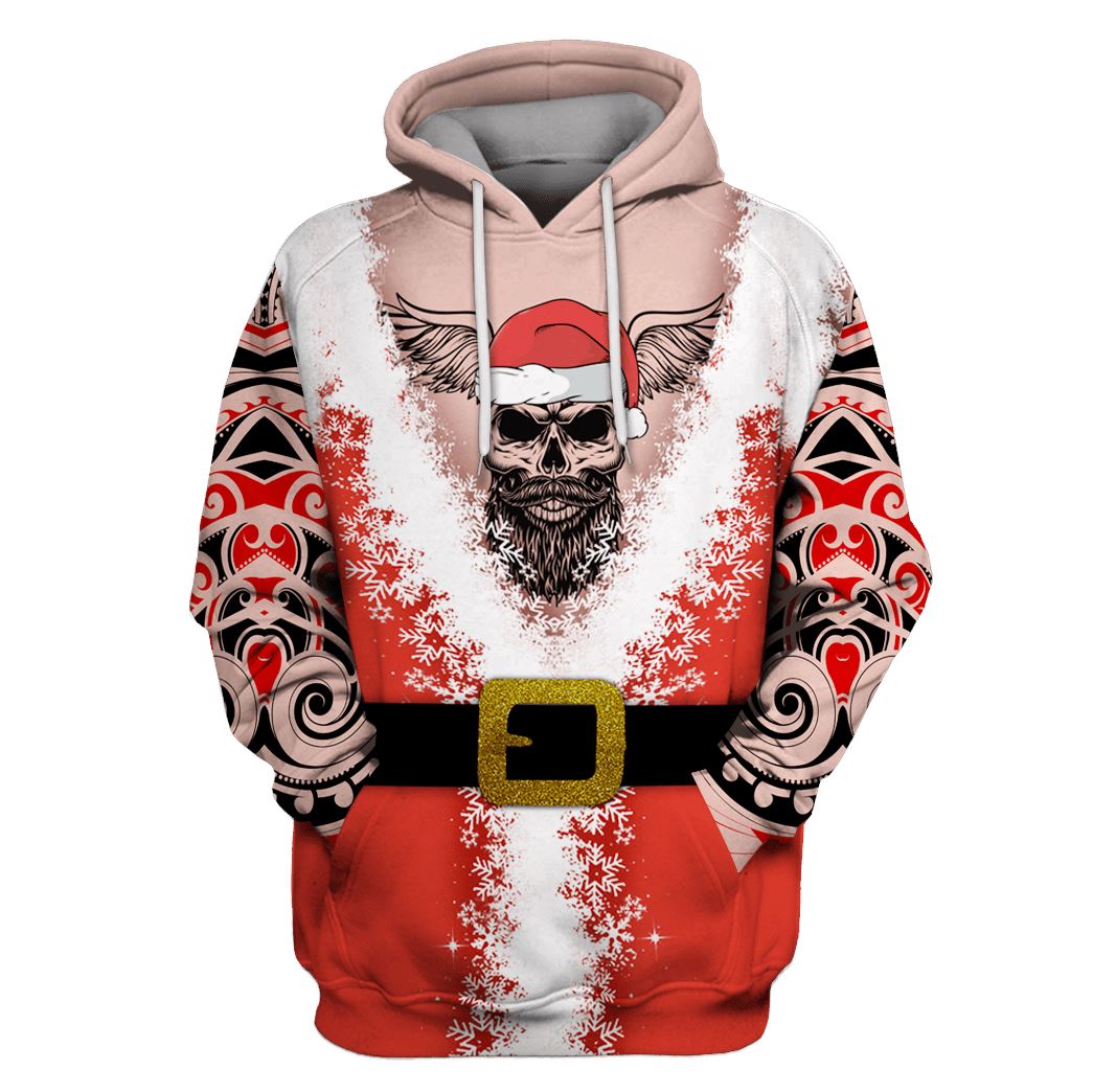 Christmas Skullcap Custom T-shirt - Hoodies Apparel HD-UGL110104 3D Custom Fleece Hoodies Hoodie S 
