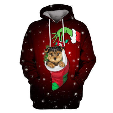 Gearhumans Christmas yorkshire terrier Custom T-shirt - Hoodies Apparel