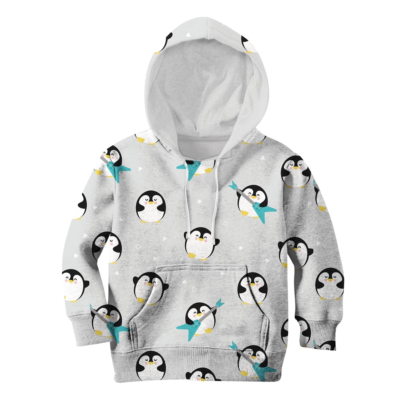 Chubby Penguin Playing Music Custom Hoodies T-shirt Apparel HD-PET110362K kid 3D apparel Kid Hoodie S/6-8 