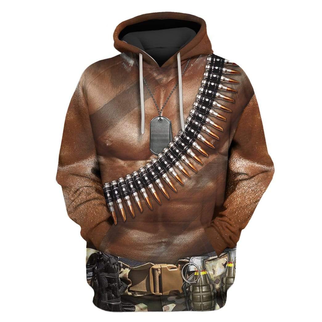 Commando Costume Custom T-shirt - Hoodies Apparel HD-GH20513 3D Custom Fleece Hoodies Hoodie S 