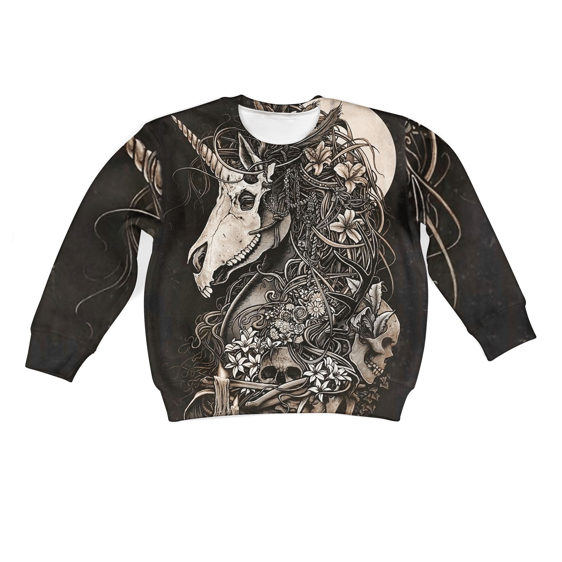 Cool Skull Unicorn Custom Hoodies T-shirt Apparel HD-UNI110104K kid 3D apparel Kid Sweatshirt S/6-8 