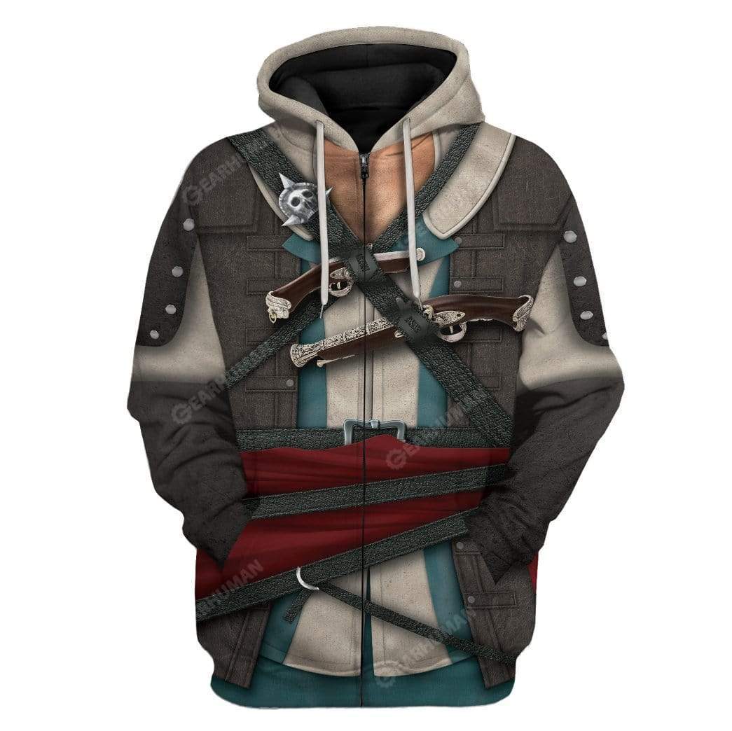 Cosplay Assassin's Creed IV 4 Black Flag Edward Kenway T-Shirts Hoodies Apparel CO-QM0312191 3D Custom Fleece Hoodies Zip Hoodie S 