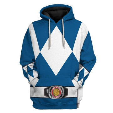 Gearhumans Cosplay Blue MIGHTY MORPHIN Power Ranger Custom T-Shirts Hoodies Apparel
