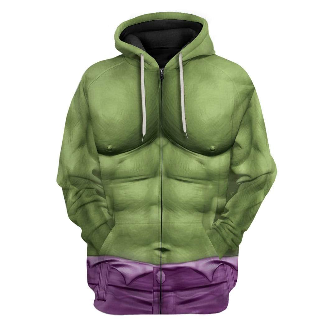 Cosplay Incredible Hulk Custom T-Shirts Hoodies Apparel MV-DT0302203 3D Custom Fleece Hoodies Zip Hoodie S 