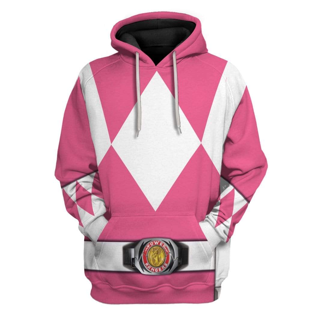Cosplay Pink Power Ranger Custom T-Shirts Hoodies Apparel H01025 3D Custom Fleece Hoodies Hoodie S 