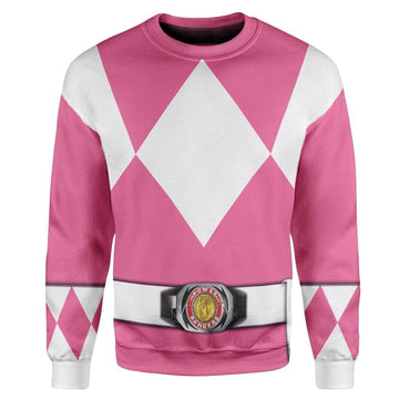 Gearhumans Cosplay Pink MIGHTY MORPHIN Power Ranger Custom T-Shirts Hoodies Apparel