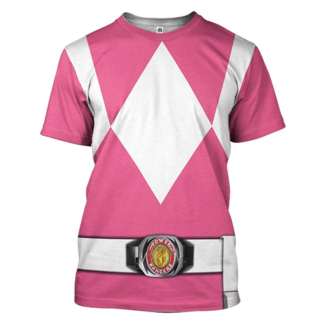 Cosplay Pink Power Ranger Custom T-Shirts Hoodies Apparel H01025 3D Custom Fleece Hoodies T-Shirt S 