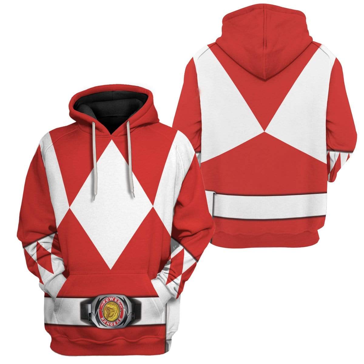 Cosplay Red Power Ranger Custom T-Shirts Hoodies Apparel HD-QM0102201 3D Custom Fleece Hoodies 